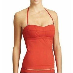 Athleta textured red tankini swimsuit set size small